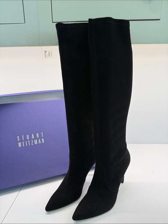 Stuart Weitzman Shoes - Stuart Weitzman Tall Black Suede Over-the-Knee Pointed-Toe Boots